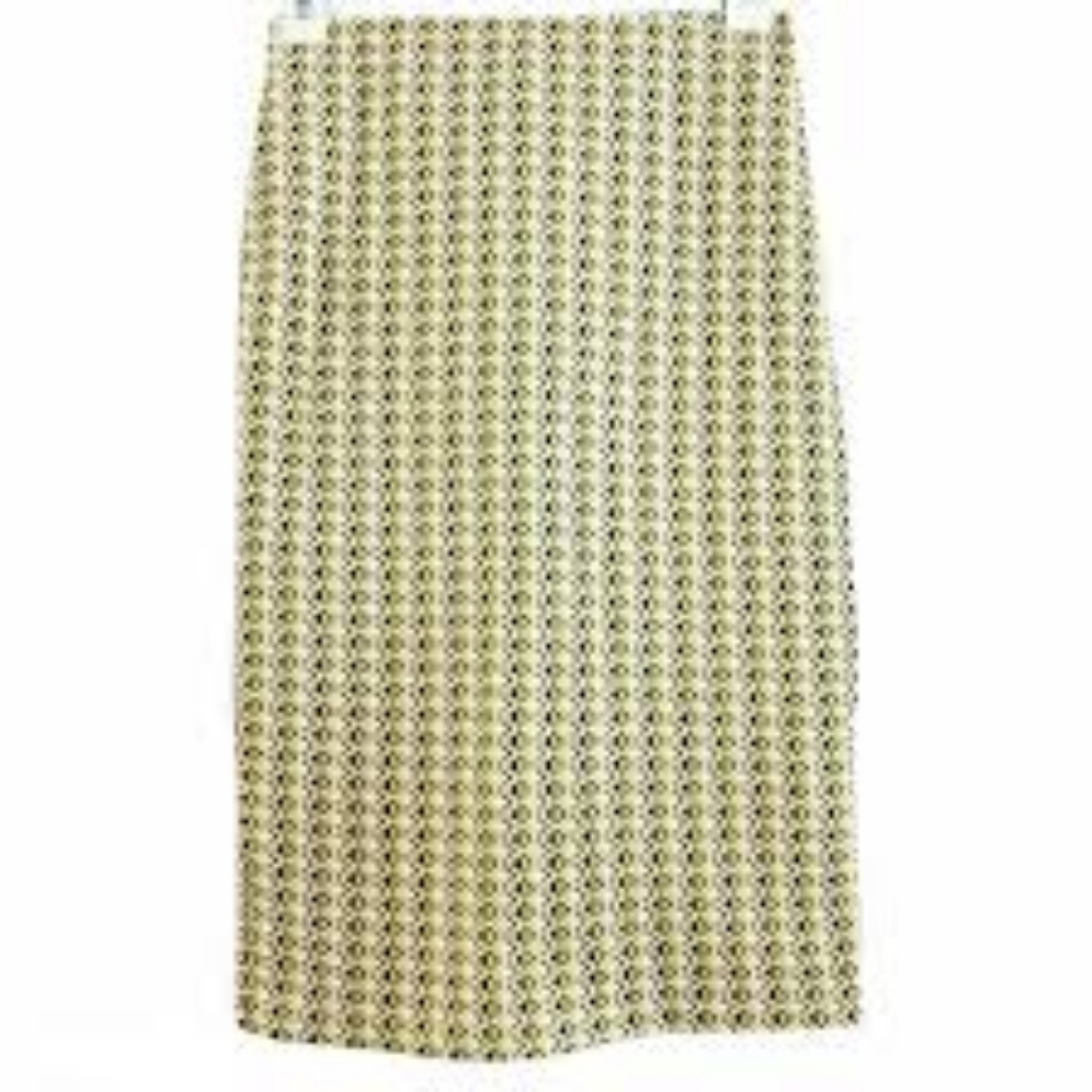 Zara Trafaluc Yellow Geometric Pencil Skirt